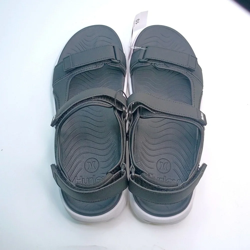 Hurley Oceanside Sandals Men Size 11 Black Synthetic Strappy Sport 1961927